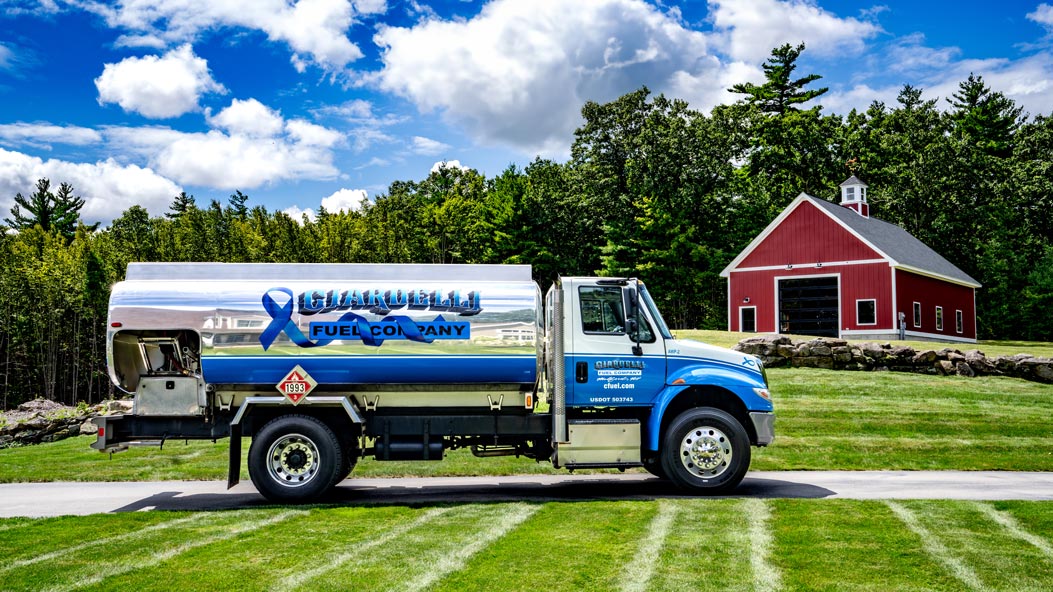 Ciardelli Fuel Company, Milford, NH - Dana-Farber Cancer Institute/Jimmy Fund blue oil delivery truck